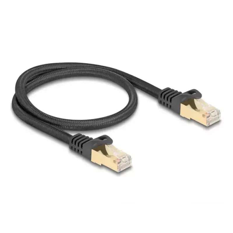 Cabo de rede DeLOCK RJ45 80316 ficha para ficha Cat.6A 0,5 m preto
