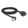 Cabo de extensão de rede DeLOCK S/FTP RJ45 angular 90° para RJ45 Cat.6A 2 m preto