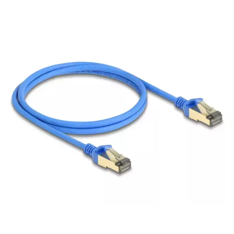 Cabo de rede DeLOCK RJ45 Cat.8.1 F/FTP fino 1 m azul