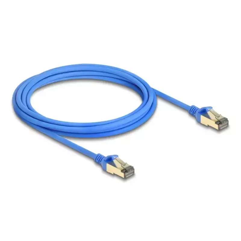 Cabo de rede DeLOCK RJ45 Cat.8.1 F/FTP fino 3 m azul