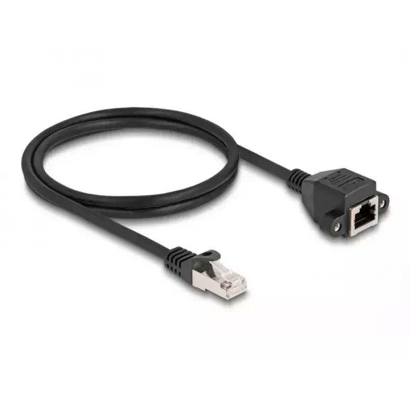 Cabo de extensão DeLOCK RJ50 ficha para conector fêmea S/FTP 1 m preto