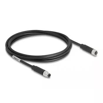 Cabo DeLOCK M8 3 polos codificação A ficha para conector fêmea PUR TPU 2 m