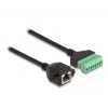 Cabo DeLOCK RJ45 Cat.6 conector fêmea para adaptador de bloco de terminais 2 m