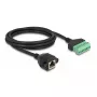 Cabo DeLOCK RJ45 Cat.6 conector fêmea para adaptador de bloco de terminais 2 m
