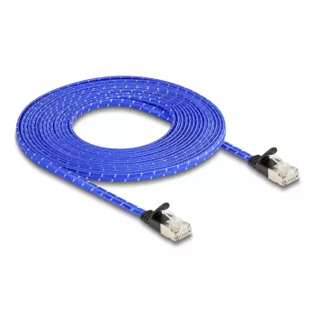 Cabo de rede DeLOCK RJ45 plano Cat.6A 5 m azul