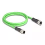 Cabo de rede DeLOCK M12 codificação D 4 polos ficha para conector fêmea PUR (TPU) 2 m