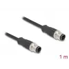Cabo de rede DeLOCK M12 codificação D 4 polos ficha para ficha Cat5e 1 m preto