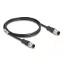 Cabo de rede DeLOCK M12 codificação D 4 polos ficha para ficha Cat5e 1 m preto