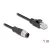 Cabo de rede DeLOCK M12 codificação A 8 pinos ficha para ficha RJ45 Cat5e 1 m preto