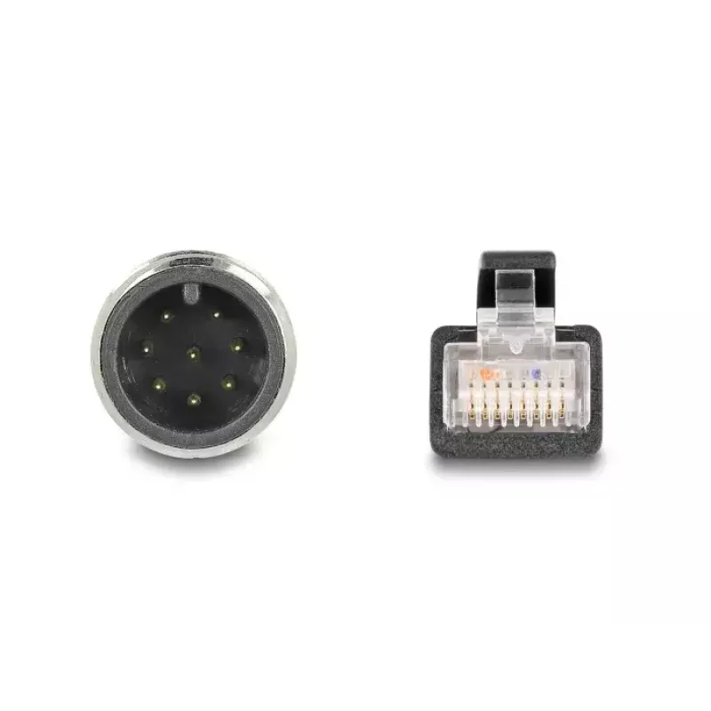 Cabo de rede DeLOCK M12 codificação A 8 pinos ficha para ficha RJ45 Cat5e 1 m preto
