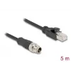 Cabo de rede DeLOCK M12 codificação X 8 polos ficha para ficha RJ45 Cat5e 5 m preto