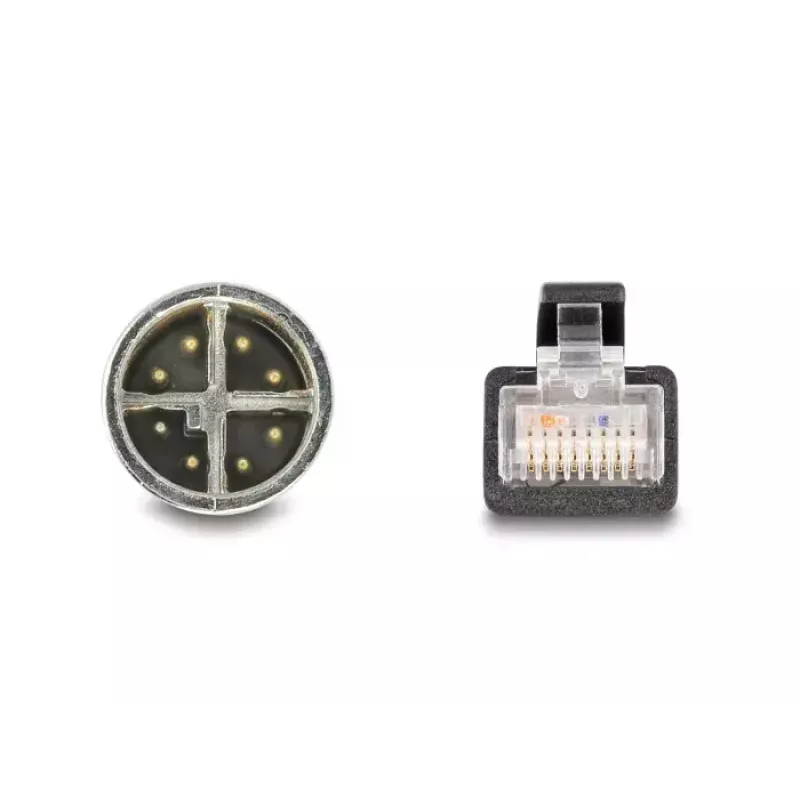 Cabo de rede DeLOCK M12 codificação X 8 polos ficha para ficha RJ45 Cat5e 5 m preto