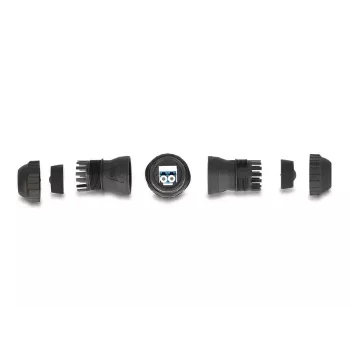 Conector de cabo de fibra ótica DeLOCK 67046 LC Duplex fêmea para LC Duplex fêmea OS2 IP68