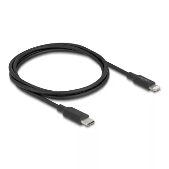 Cabo DELOCK USB-C para Lightning fino 1 m, Lightning ↔ USB-C, 9 V 3 A, 3,3 mm, MFi