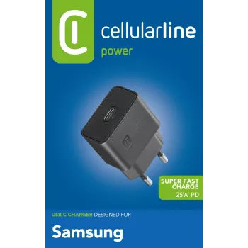 Carregador Super Fast Charger 25W Cellularline – Fonte de alimentação Samsung 25W USB-C Super Fast Charge PD