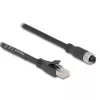 Cabo de rede DeLOCK 80595 M12 para RJ-45 Cat5e 10 m preto
