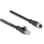 Cabo de rede DeLOCK 80595 M12 para RJ-45 Cat5e 10 m preto