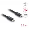 Cabo coaxial USB C para USB C DELOCK USB4 Gen 3x2 40 Gbit/s USB PD 3.1 240W 0,5 m