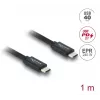 Cabo coaxial USB-C para USB-C DELOCK USB4 Gen 3x2 40 Gbit/s USB PD 3.1 240 W 1 m