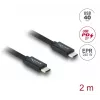 Cabo coaxial DELOCK USB4 Gen 3x2 USB-C para USB-C 40 Gbit/s PD 3.1 240 W 2 m