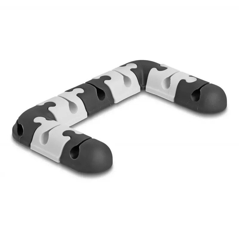 Suporte para cabos DeLOCK 18448 autoadesivo conjunto modular 9 unid. preto cinzento