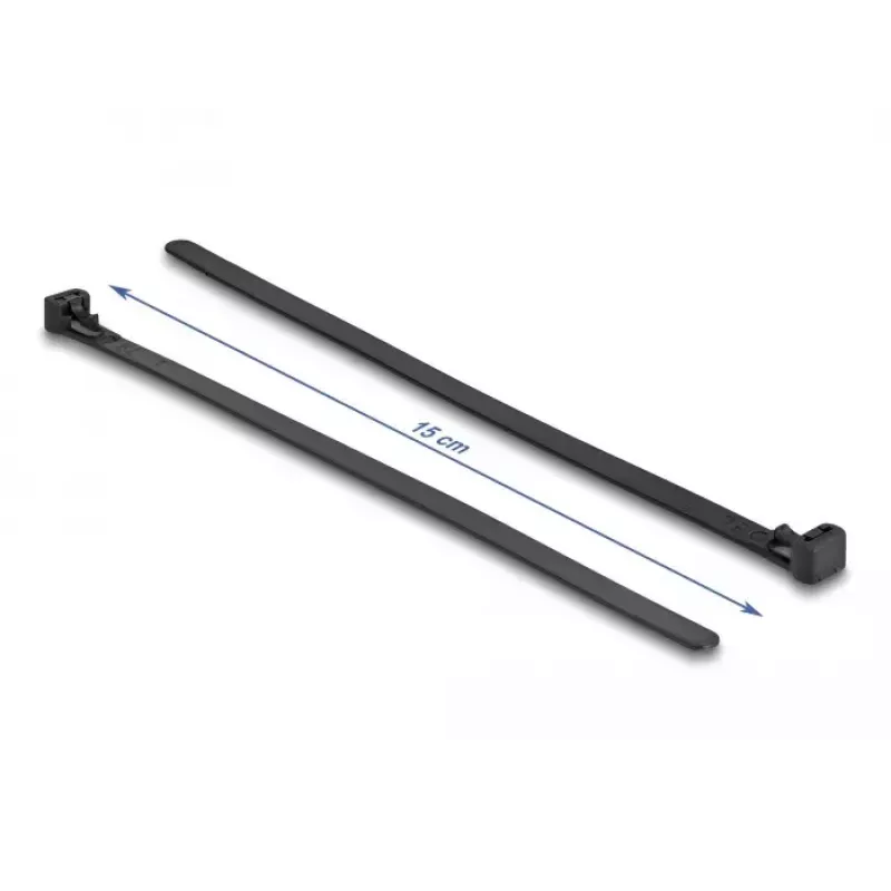 DeLOCK Abraçadeiras reutilizáveis resistentes ao calor, 200 x 7.5 mm, preto, 100 un.