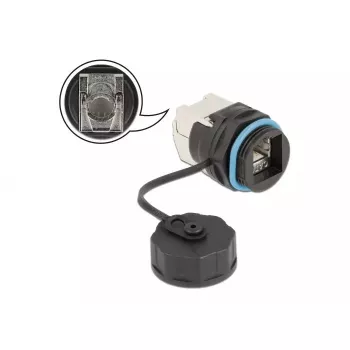 DeLOCK 86699 Conector de cabo impermeável RJ45 Cat.6A LSA, preto