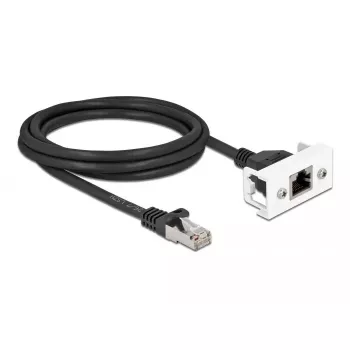 Cabo de rede DeLOCK 87112 2 m Cat6a S/FTP RJ-45 Preto Branco