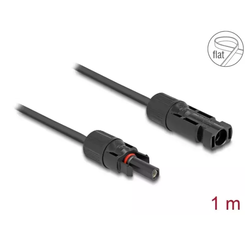 Cabo DeLOCK DL4 Cabo solar plano macho para fêmea 1 m preto 3,3 mm²