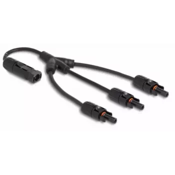 Cabo splitter solar DeLOCK DL4 1 x macho para 3 x fêmea 35 cm preto