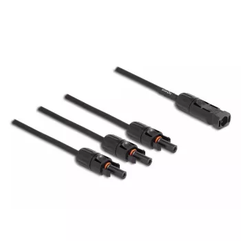 Cabo splitter solar DeLOCK DL4 1 x macho para 3 x fêmea 35 cm preto