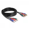 Cabo de extensão RCA RGB DeLOCK 3 x macho para 3 x fêmea 3 m