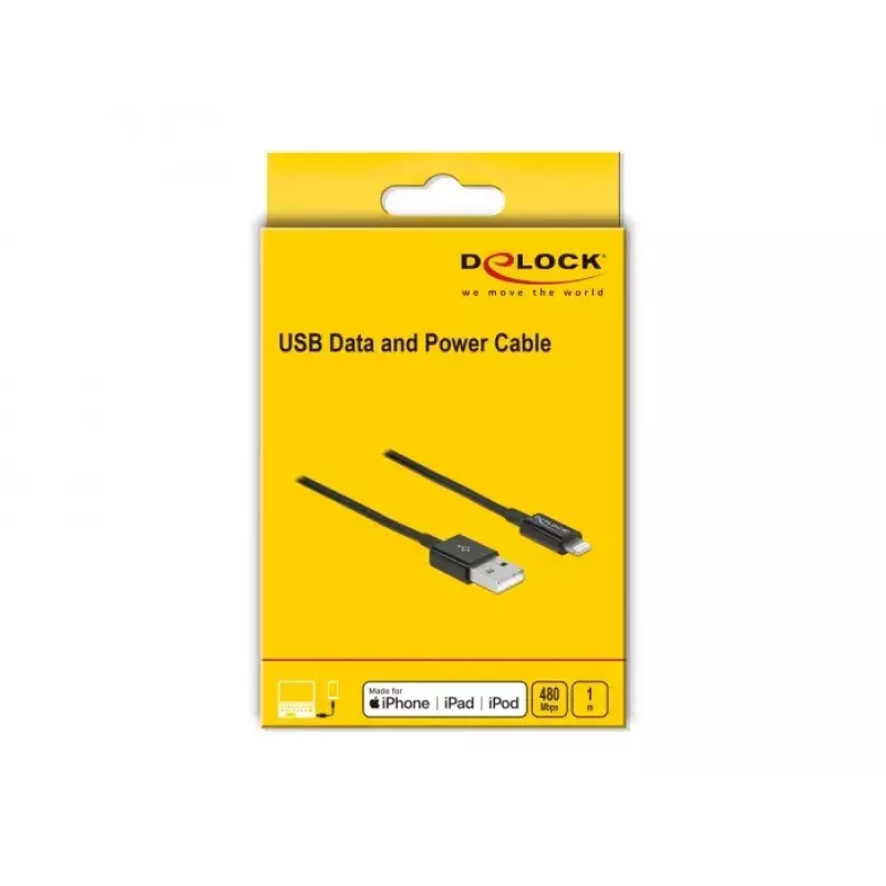Cabo USB de dados e carregamento DeLOCK 83002 1 m preto
