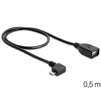 Cabo USB Micro-USB B USB A DeLOCK 83271 0,5 m Preto