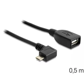 Cabo USB Micro-USB B USB A DeLOCK 83271 0,5 m Preto