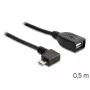 Cabo USB Micro-USB B USB A DeLOCK 83271 0,5 m Preto