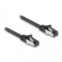 Cabo de rede DeLOCK RJ45 Cabo patch plano macho para macho Cat.8.1 flexível 0,5 m preto