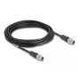 Cabo de rede DeLOCK M12 Cabo codificado X de 8 pinos macho para macho Cat5e 5 m Preto