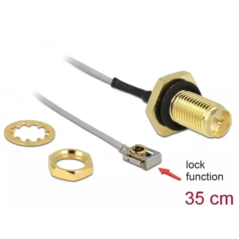 Cabo coaxial DeLOCK 90292 0,3 m RP-SMA MHF I LK