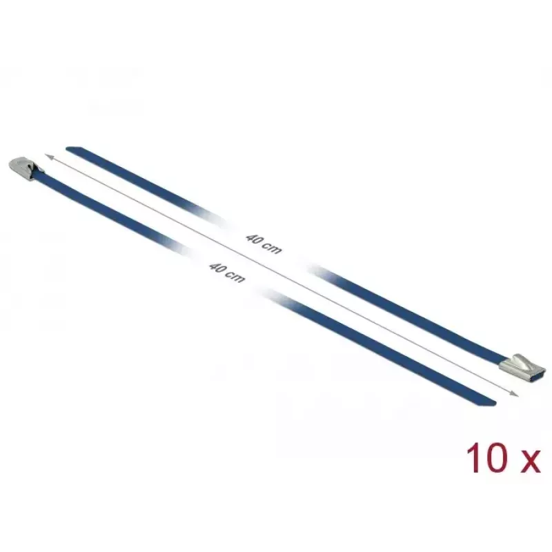 Abraçadeira de cabos DeLOCK 18795 aço azul 400mm 10 unid.