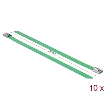 Abraçadeira de cabos DeLOCK 18805 aço verde 200mm 10 unid.