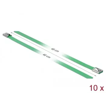 Abraçadeira de cabos DeLOCK 18807 aço verde 400mm 10 unid.