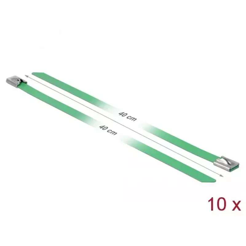 Abraçadeira de cabos DeLOCK 18807 aço verde 400mm 10 unid.