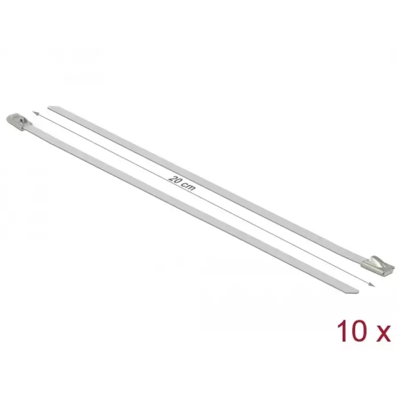 Abraçadeira de cabos DeLOCK 18817 aço branco 200mm 10 unid.