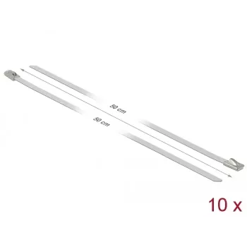 Abraçadeira de cabos DeLOCK 18820 aço inoxidável branco 500 mm 10 unid.