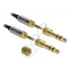 Cabo de áudio DELOCK 85838 — 3,5 mm ficha para ficha 3,5 mm, 3 m, contactos dourados, 28 AWG, preto