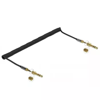 Cabo de áudio DELOCK 85838 — 3,5 mm ficha para ficha 3,5 mm, 3 m, contactos dourados, 28 AWG, preto