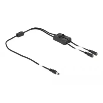 Cabo DC DeLOCK 86794 5,5 x 2,1 mm macho para 2 x fêmea com interruptor 1 m