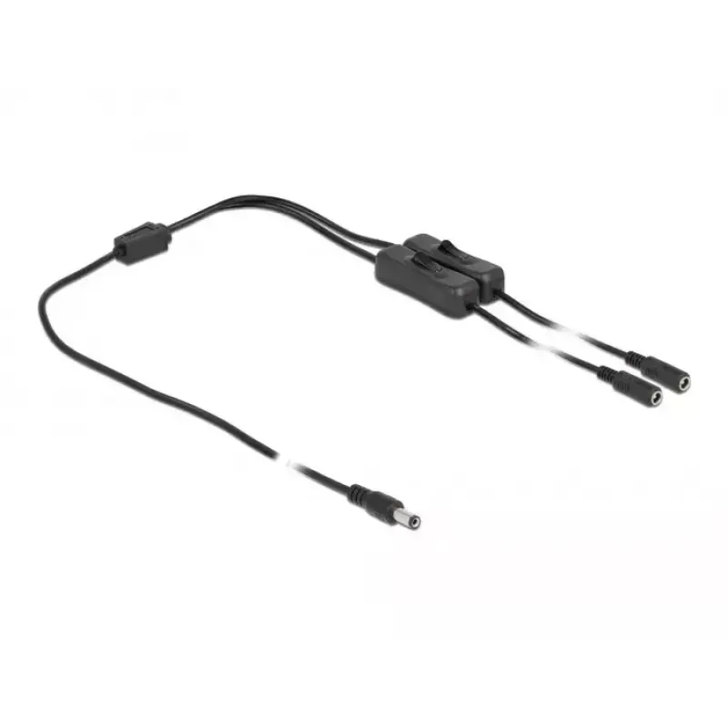 Cabo DC DeLOCK 86794 5,5 x 2,1 mm macho para 2 x fêmea com interruptor 1 m