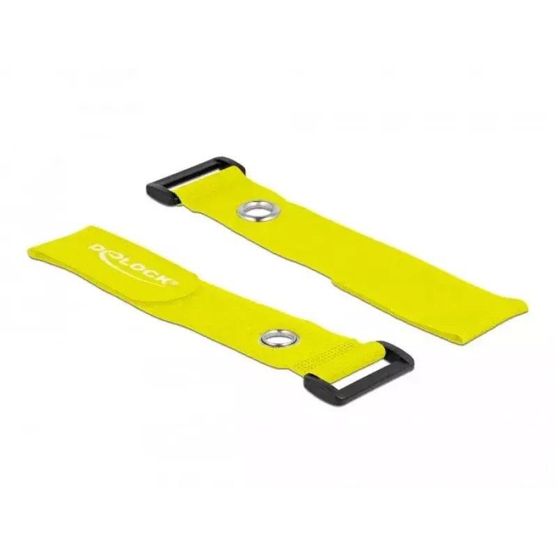 Abraçadeira de cabos de velcro DeLOCK 19552 amarelo 280 mm 3 unid.